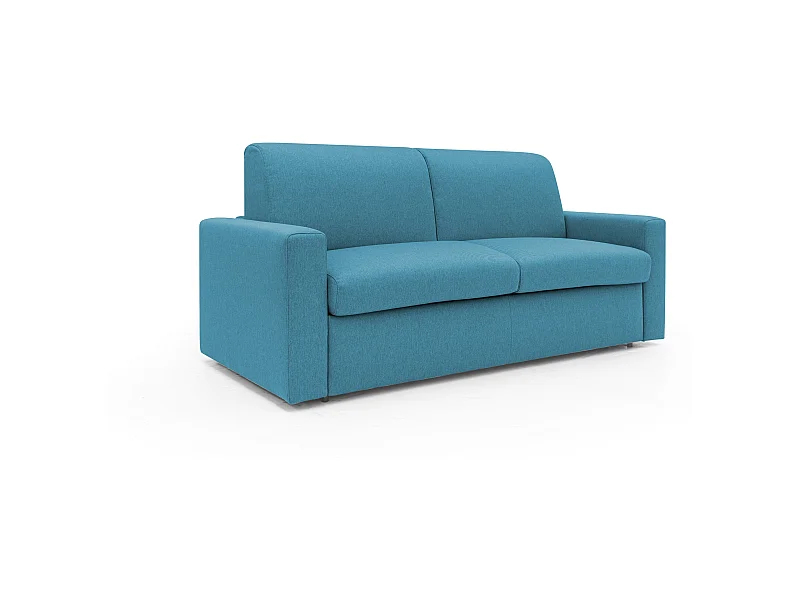 Kansas Sofá cama convertible H20 cm en tela impermeable 212 cm (mat. 160x197) Azul Claro