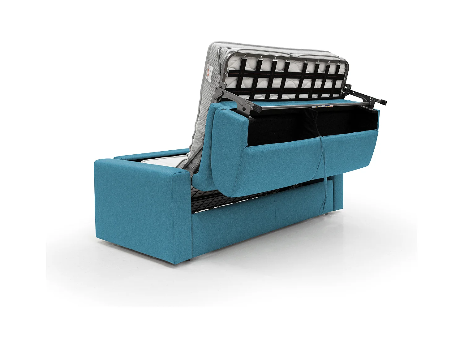 Kansas Schlafsofa mit 20 cm hohen Matratze aus wasserfestem Baumwollmischgewebe T13 212 cm (mat. 160x197) hellblau