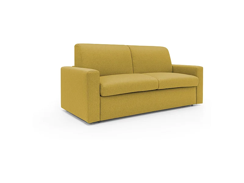 Kansas Schlafsofa mit 20 cm hohen Matratze aus wasserfestem Baumwollmischgewebe T13 212 cm (mat. 160x197) gelb