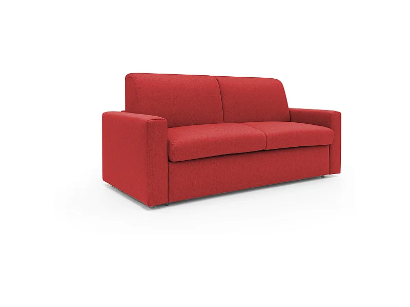 Kansas Schlafsofa mit 20 cm hohen Matratze aus wasserfestem Baumwollmischgewebe T13 192 cm (mat. 140x197) rot