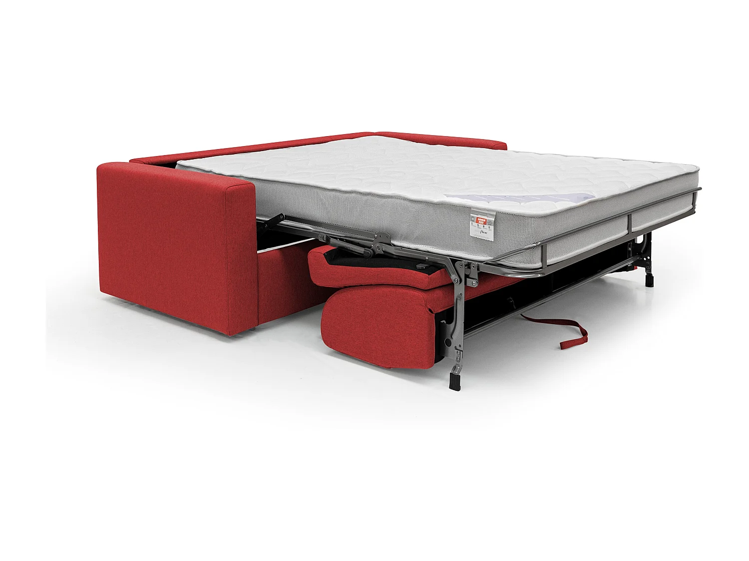 Kansas Sofá cama convertible H20 cm en tela impermeable 192 cm (mat. 140x197) Rojo