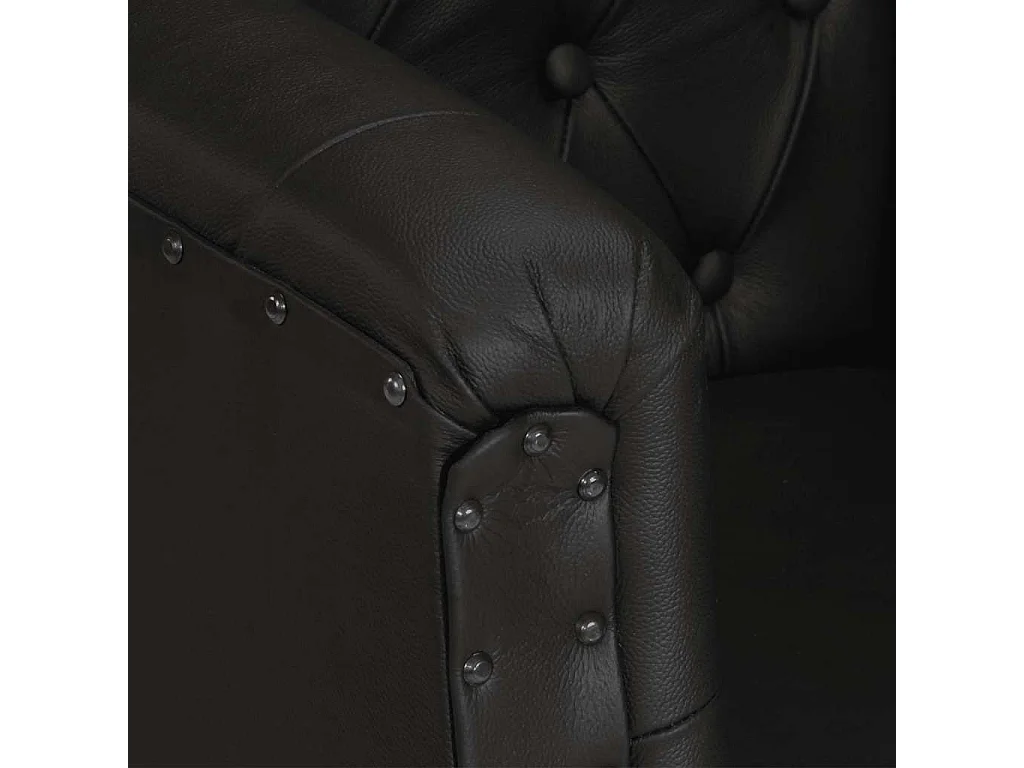 Sessel Schwarz Echtleder