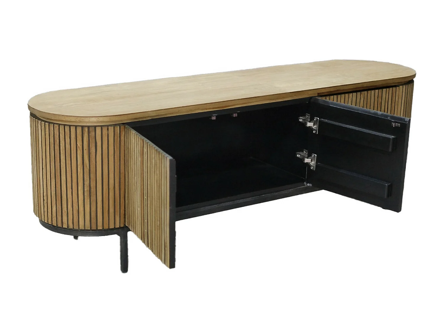 PIANA-Mueble de TV de 170 cm en teca maciza reciclada