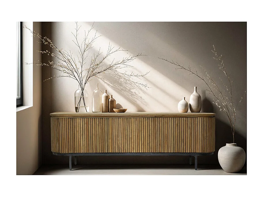 PIANA-Mobile TV da 170 cm in massello di teak riciclato