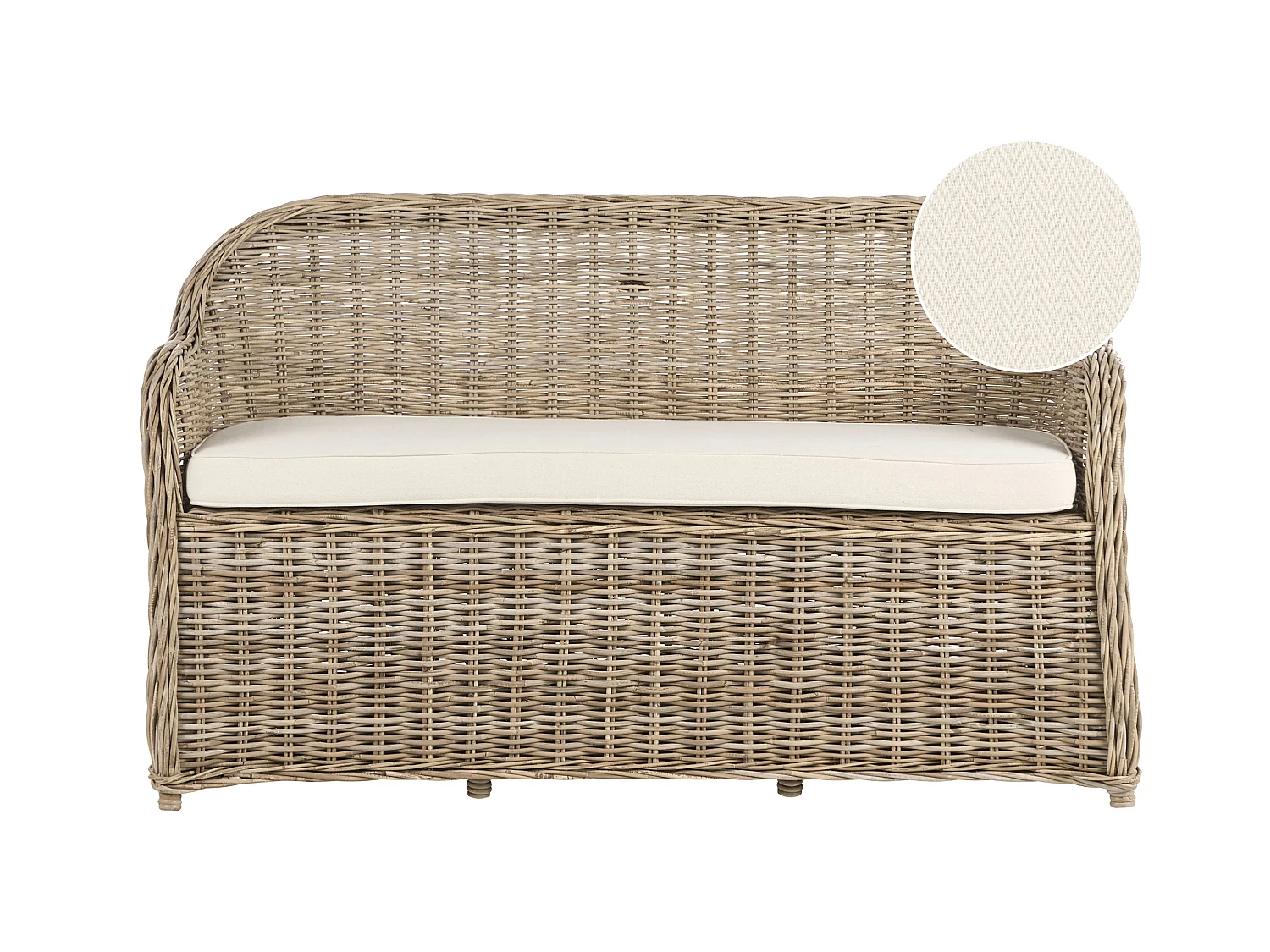 Banc avec coussin d'assise SUSUA 150 cm Rotin Naturel