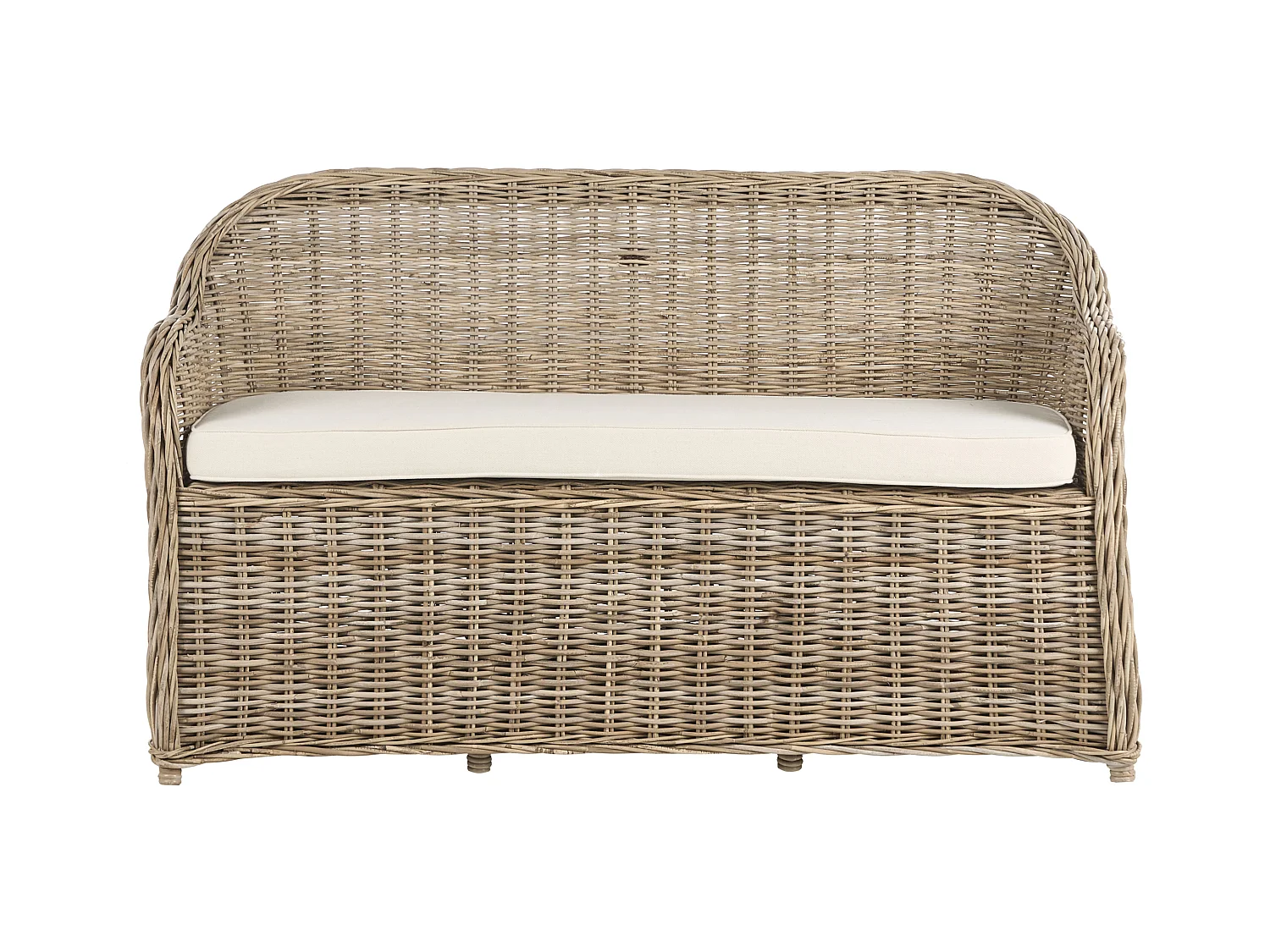 Banc avec coussin d'assise SUSUA 150 cm Rotin Naturel