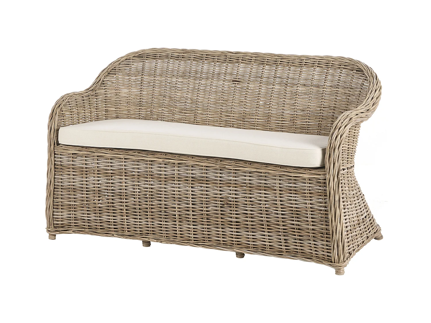 Banc avec coussin d'assise SUSUA 150 cm Rotin Naturel