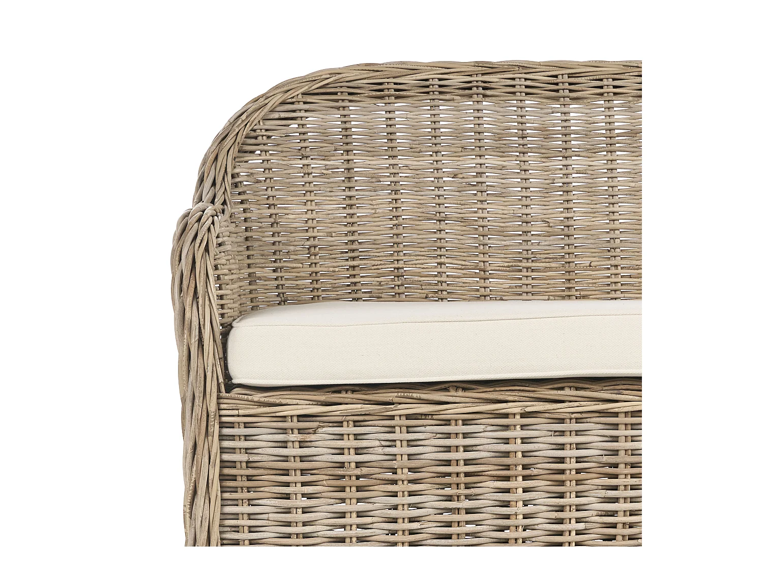Banc avec coussin d'assise SUSUA 150 cm Rotin Naturel