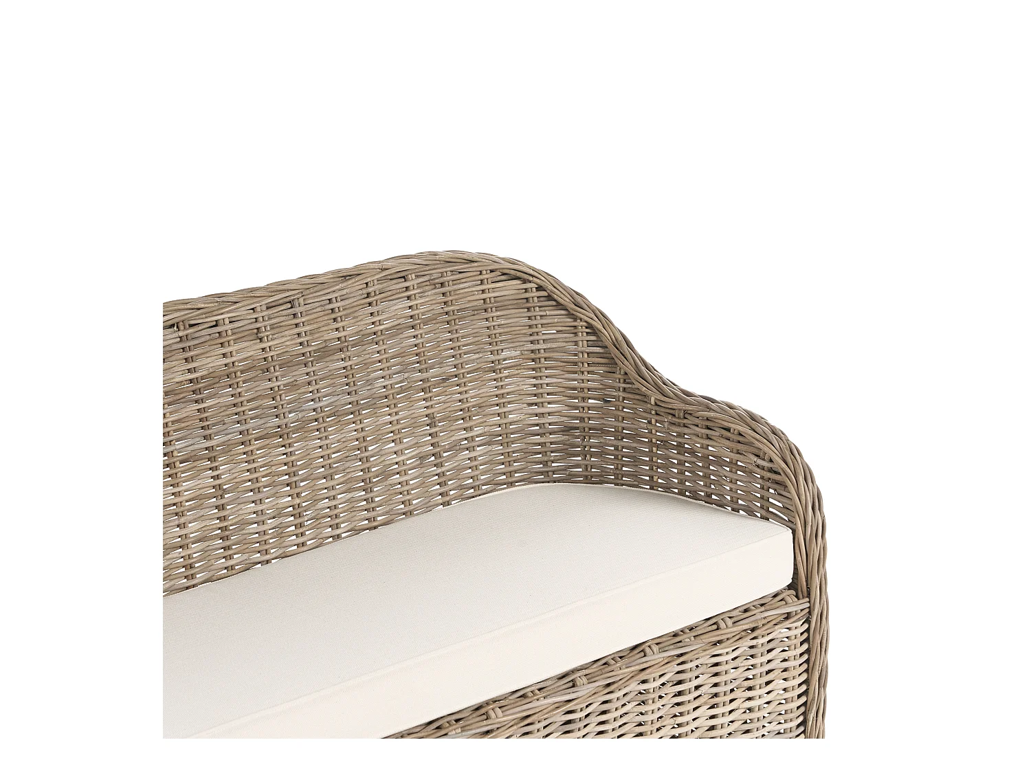 Banc avec coussin d'assise SUSUA 150 cm Rotin Naturel