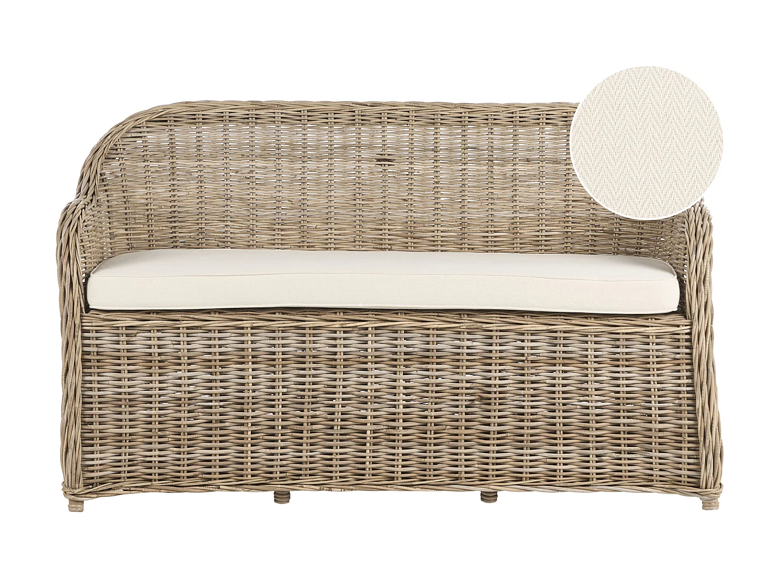 Banc avec coussin d'assise SUSUA 150 cm Rotin Naturel