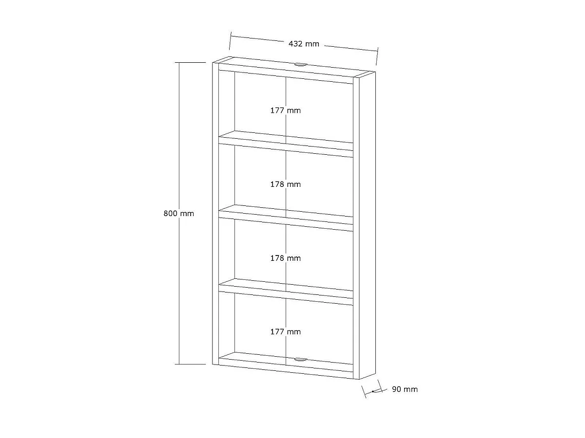 Etagère murale 4 tablettes H80 cm - LYA