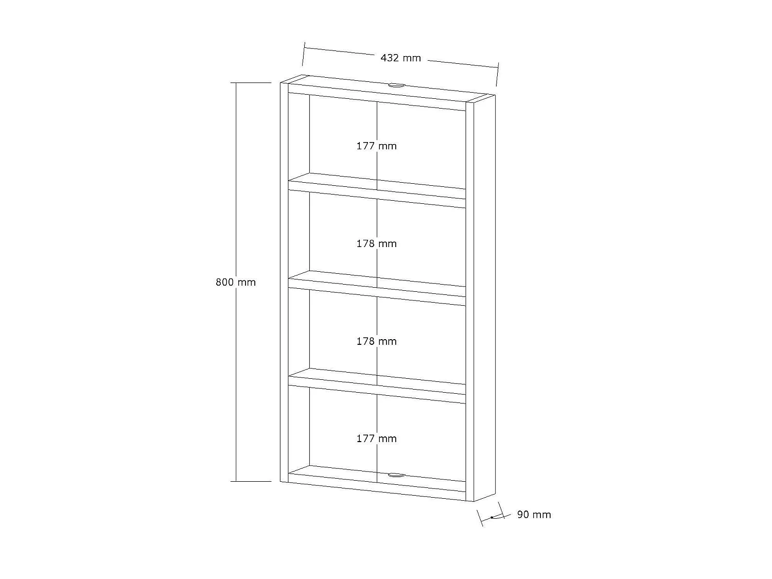 Etagère murale 4 tablettes H80 cm - LYA