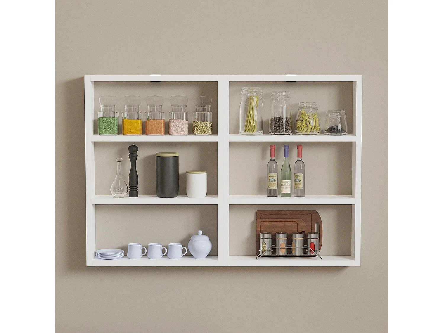 Etagère murale 6 tablettes H60 cm - JOY