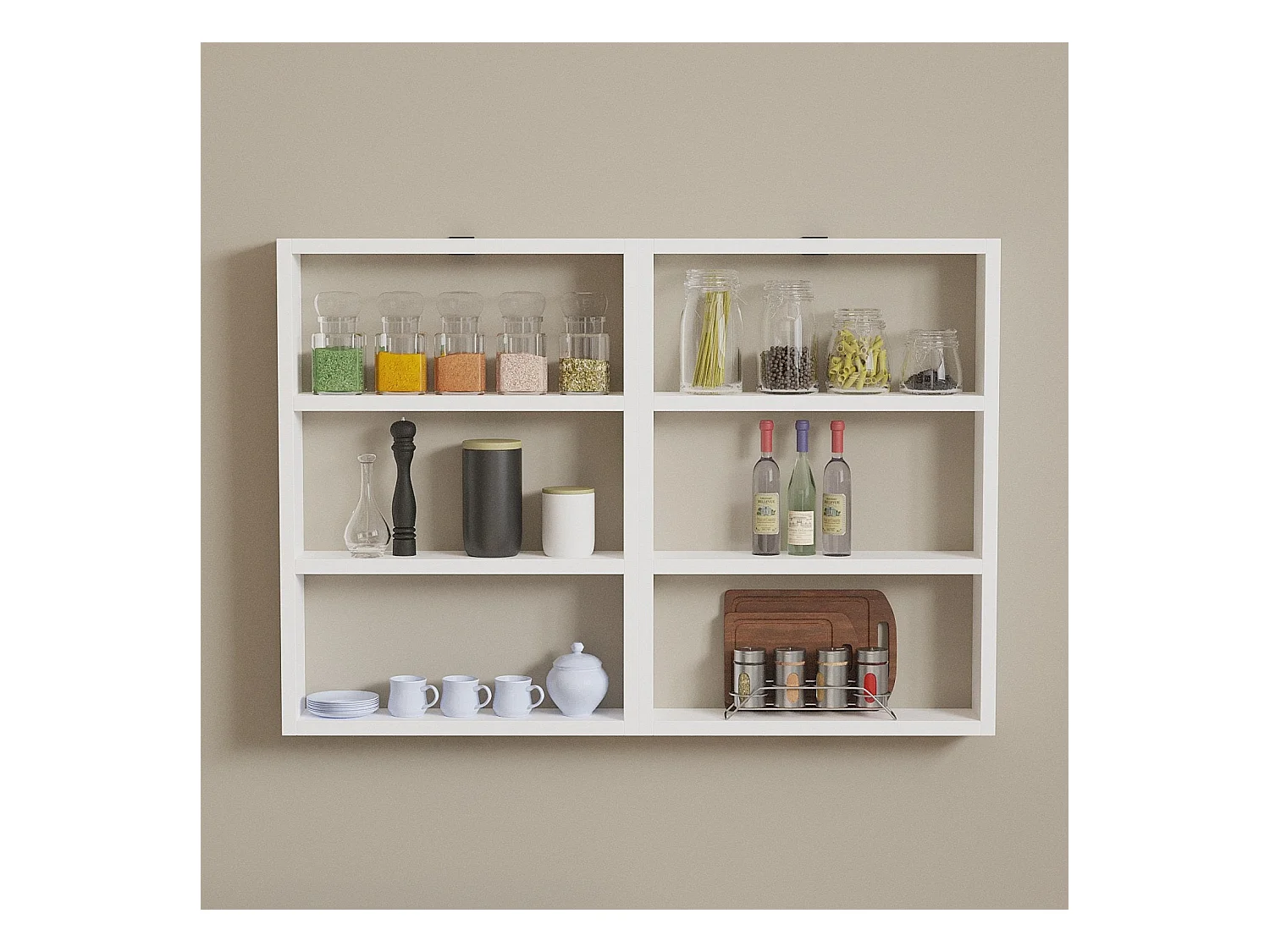 Etagère murale 6 tablettes H60 cm - JOY