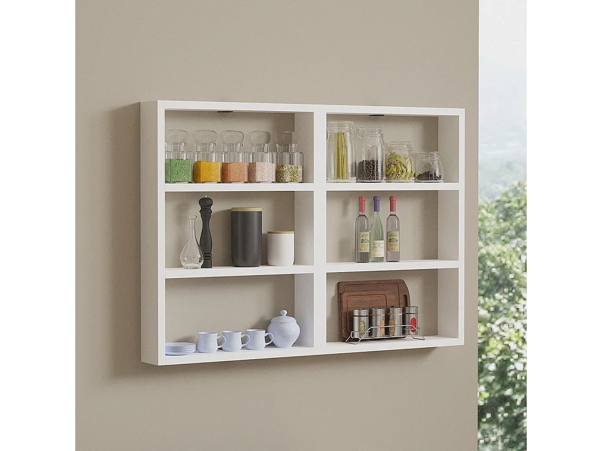 Etagère murale 6 tablettes H60 cm - JOY