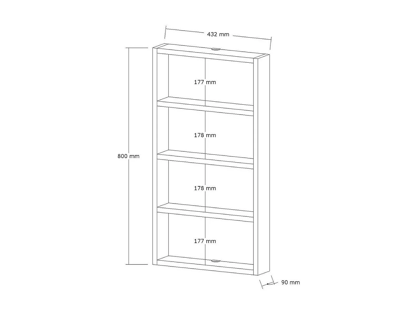 Etagère murale 4 tablettes H80 cm - LYA