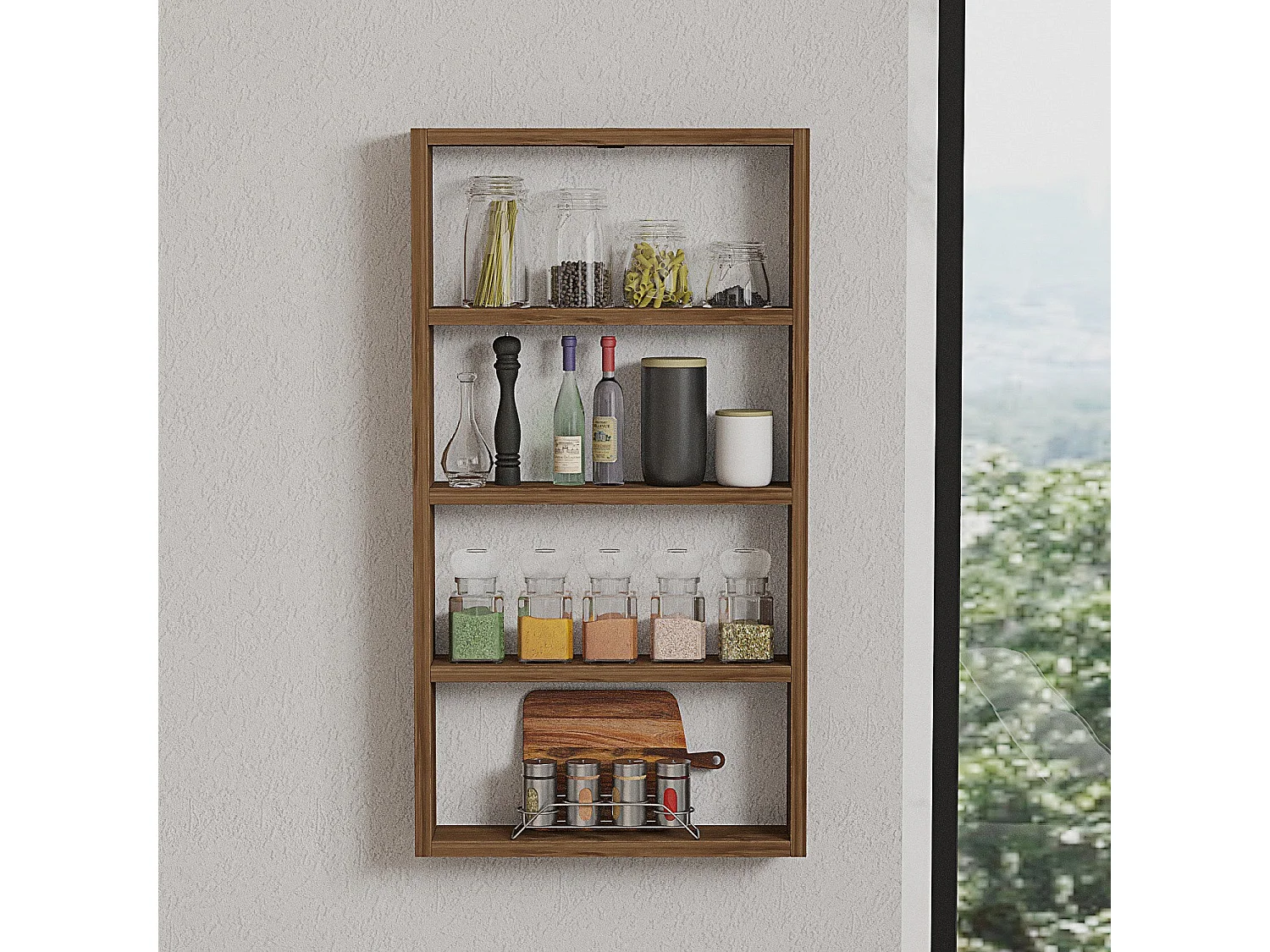 Etagère murale 4 tablettes H80 cm - LYA
