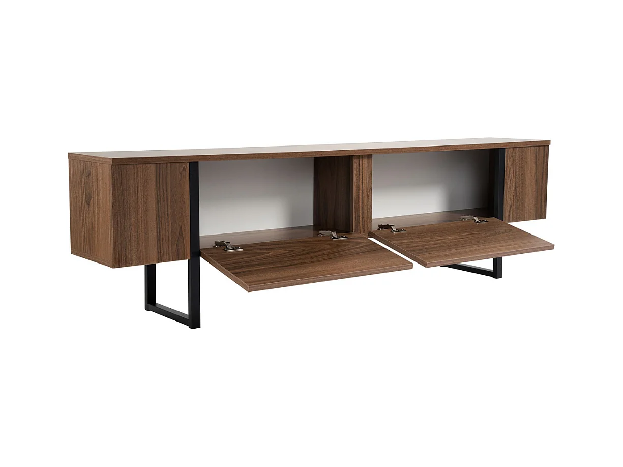 Meuble TV 2 portes abattantes L180 cm - SERENITY