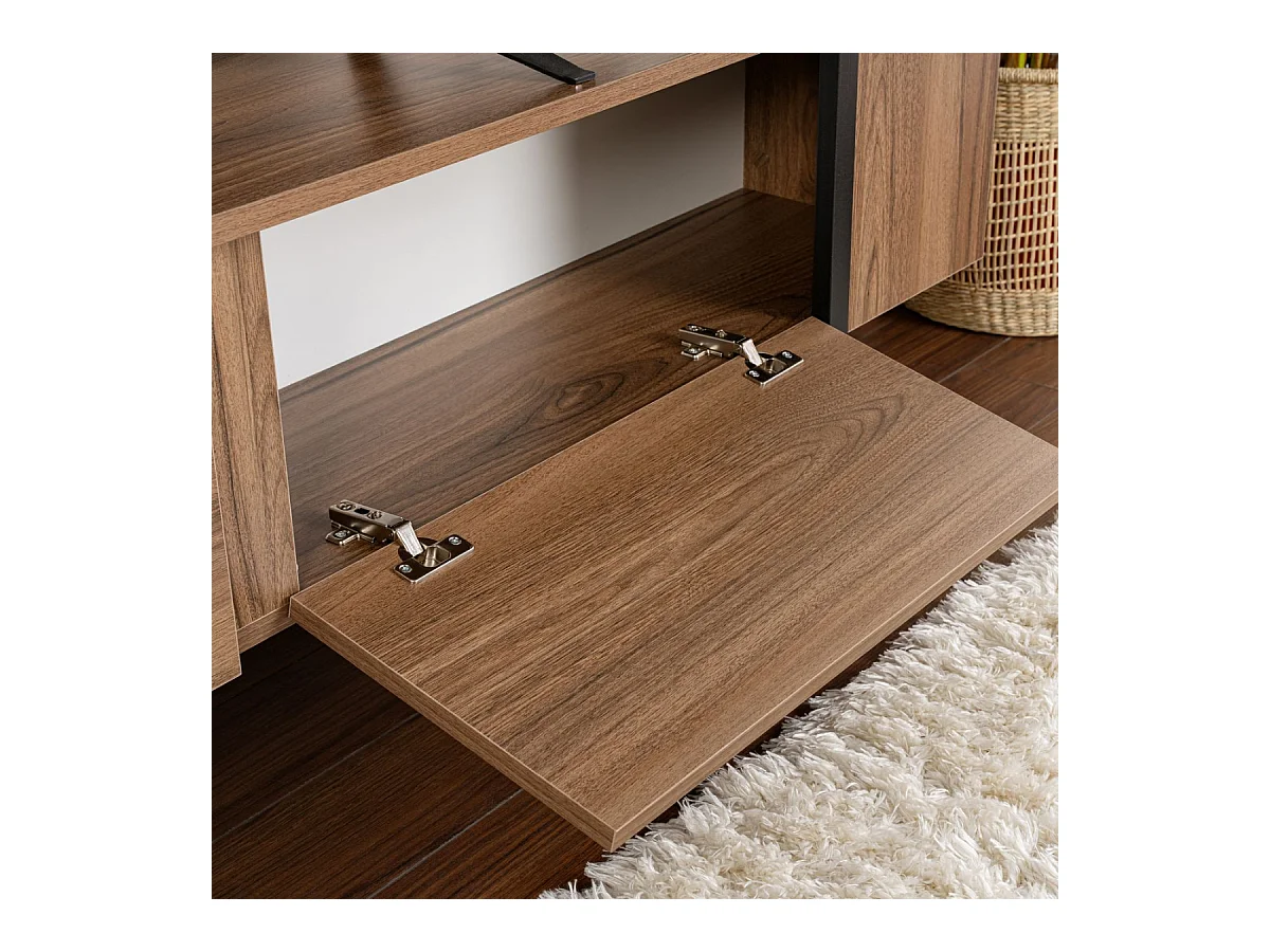 Meuble TV 2 portes abattantes L180 cm - SERENITY