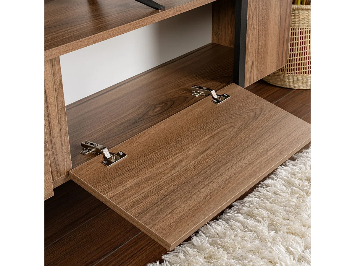 Meuble TV 2 portes abattantes L180 cm - SERENITY