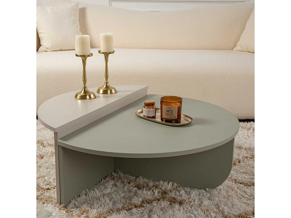 Set aus 2 runden Couchtischen aus melaminbeschichteter Spanplatte L90 cm - ORION