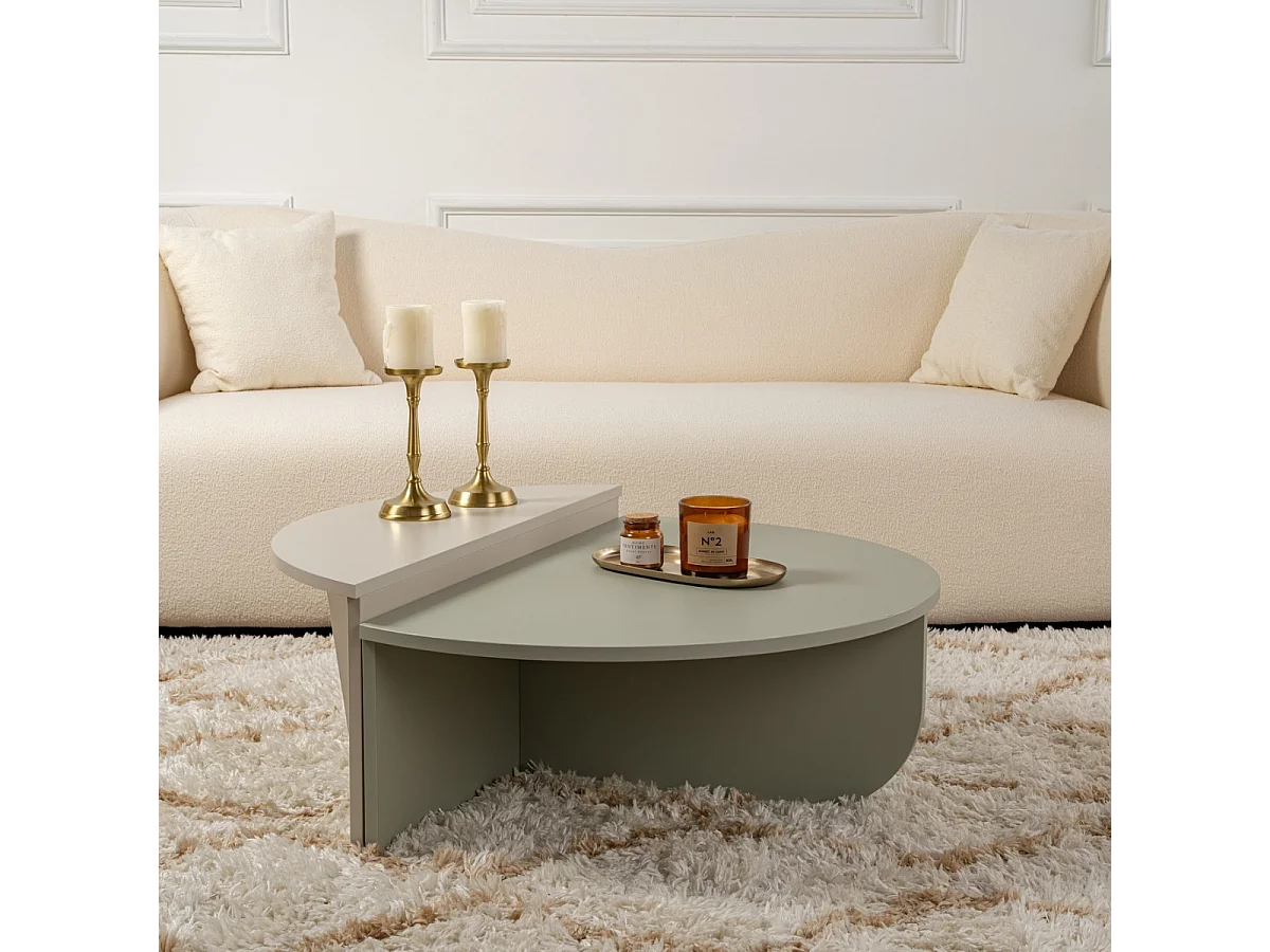 Conjunto de 2 mesas de centro redondas em aglomerado melaminado L90 cm - ORION