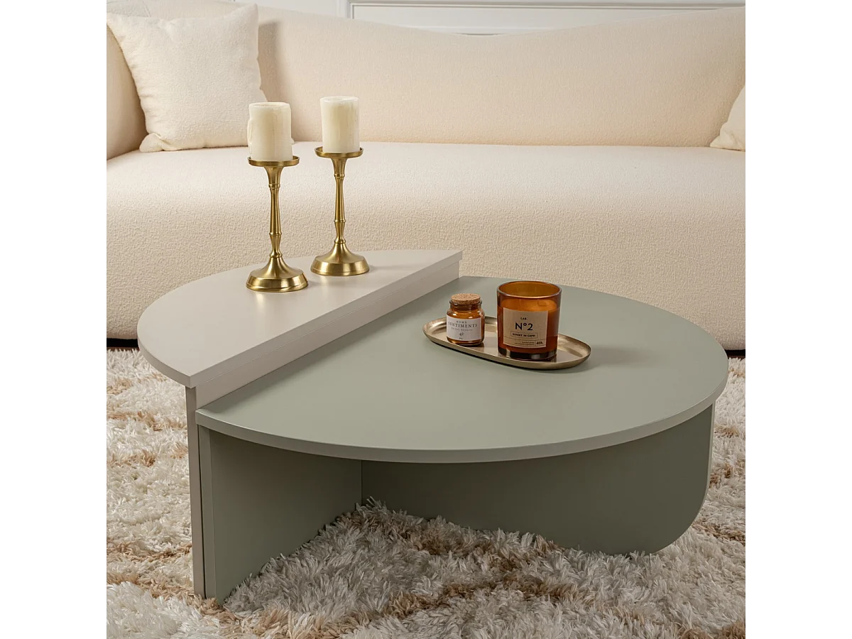 Conjunto de 2 mesas de centro redondas em aglomerado melaminado L90 cm - ORION