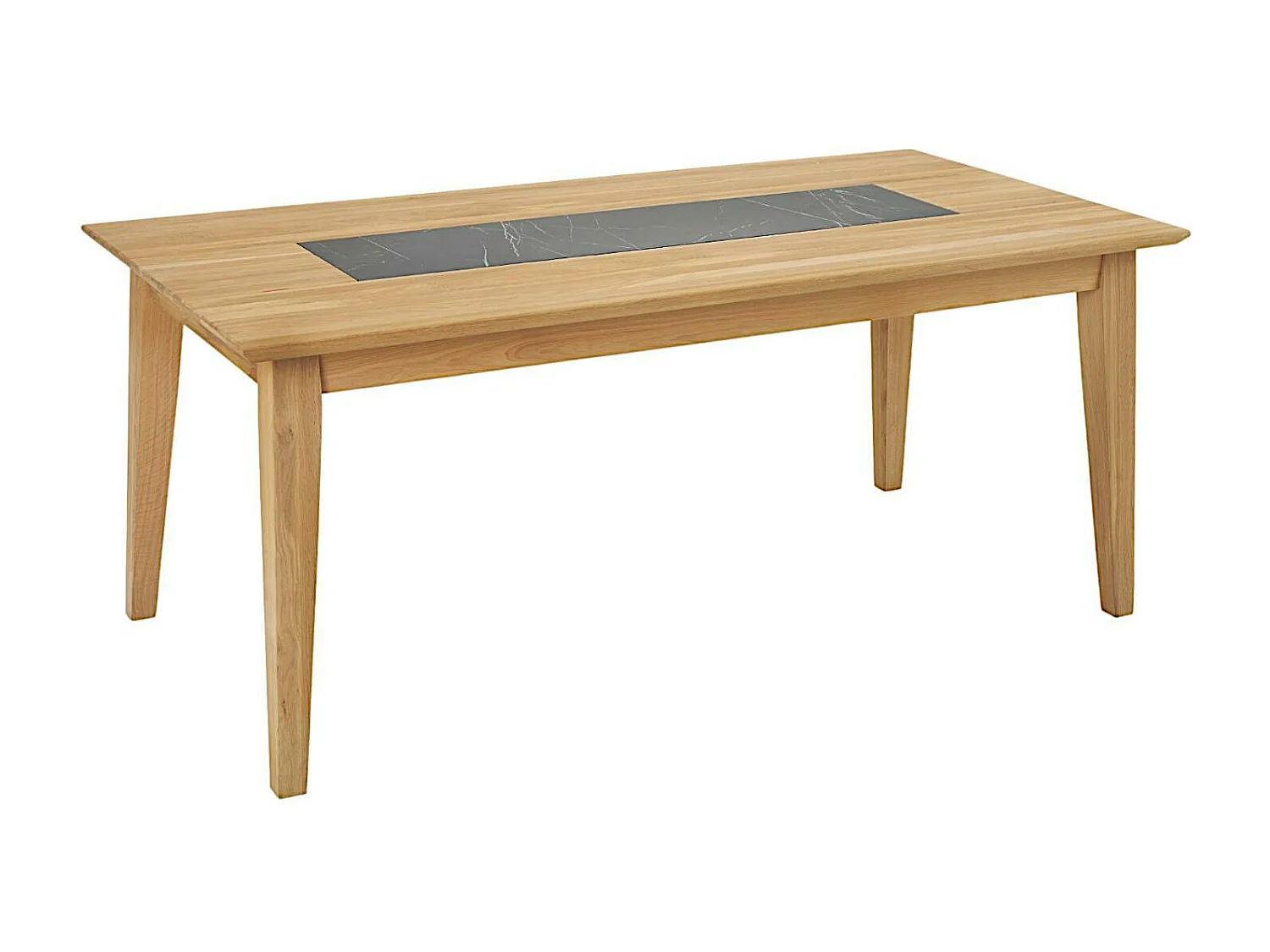 Table de repas extensible chêne blanc décor graphique ESSEN