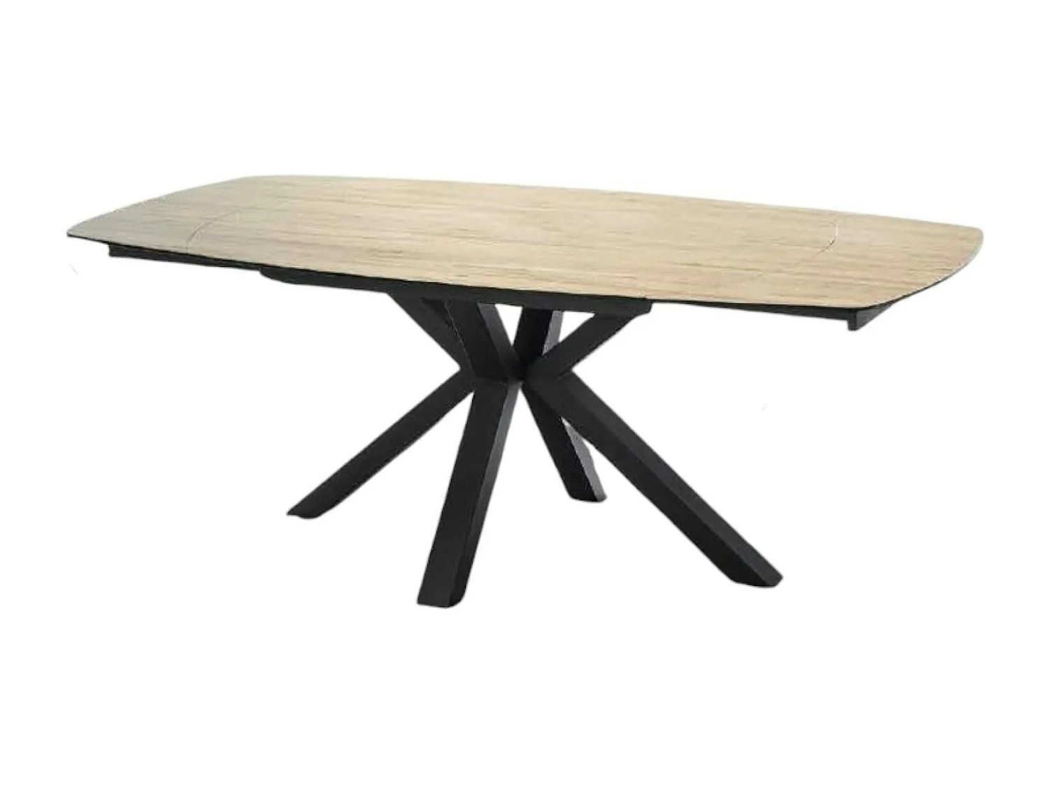 Table extensible en céramique forme ovale effet bois 140-200 cm LOMBARDIE