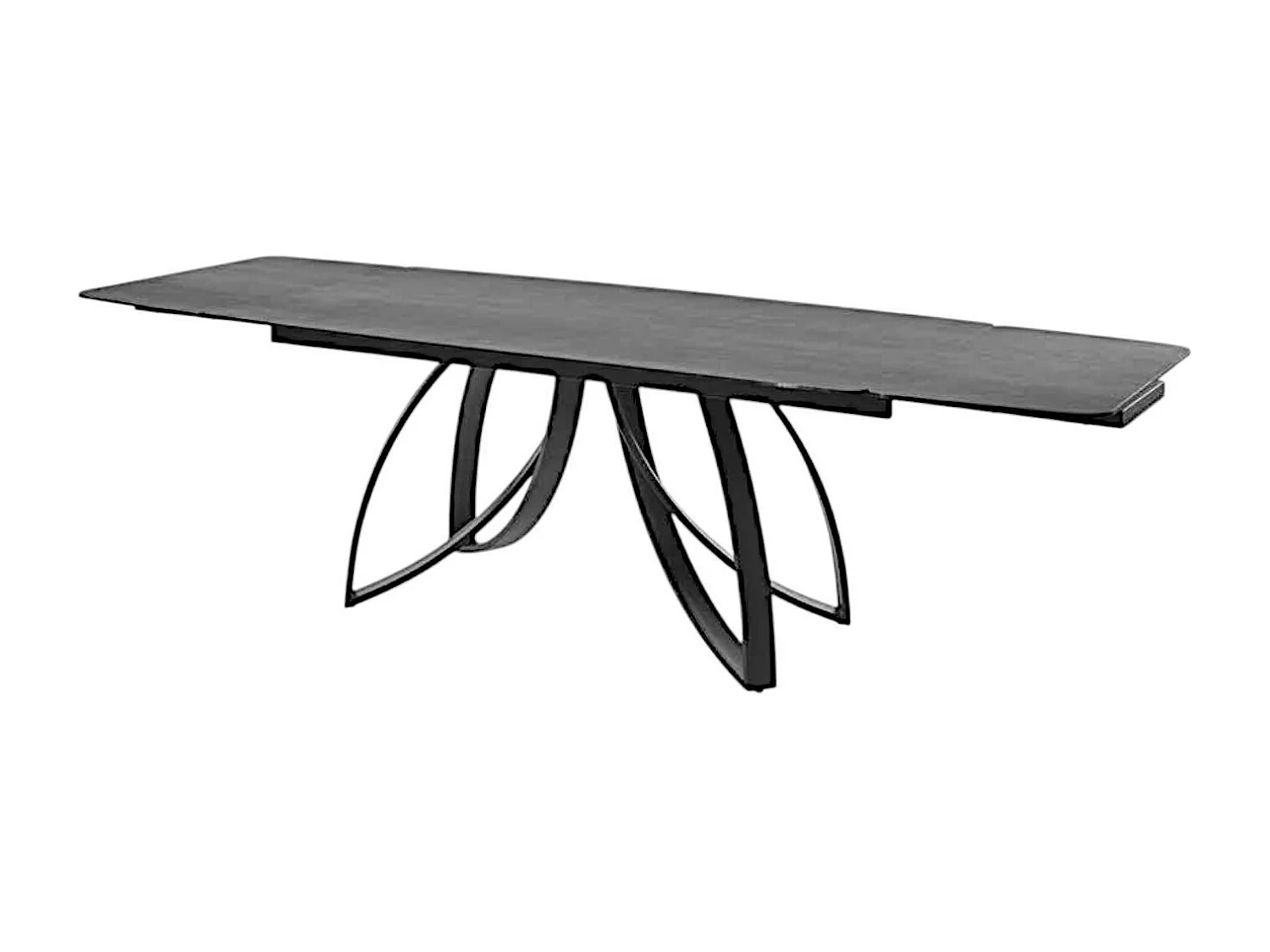 Table en céramique grise avec pied lotus 180-280 cm LOMBARDIE