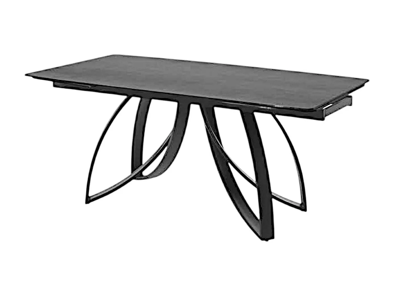 Table en céramique grise avec pied lotus 180-280 cm LOMBARDIE