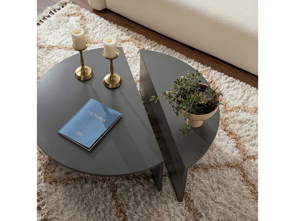 Table basse design Restine L90cm Bois Anthracite