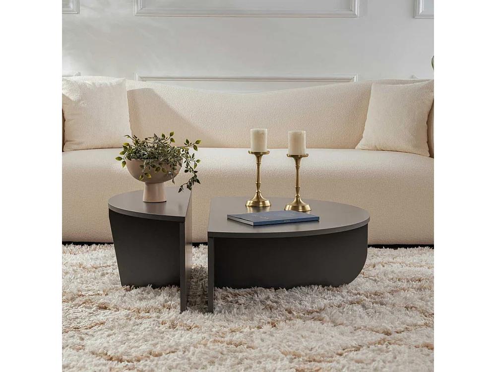 Table basse design Restine L90cm Bois Anthracite