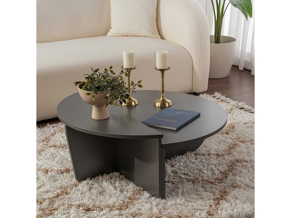 Table basse design Restine L90cm Bois Anthracite