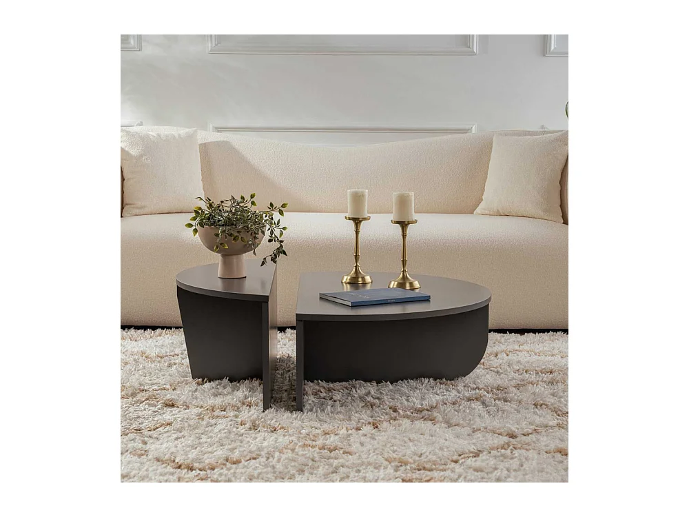 Table basse design Restine L90cm Bois Anthracite