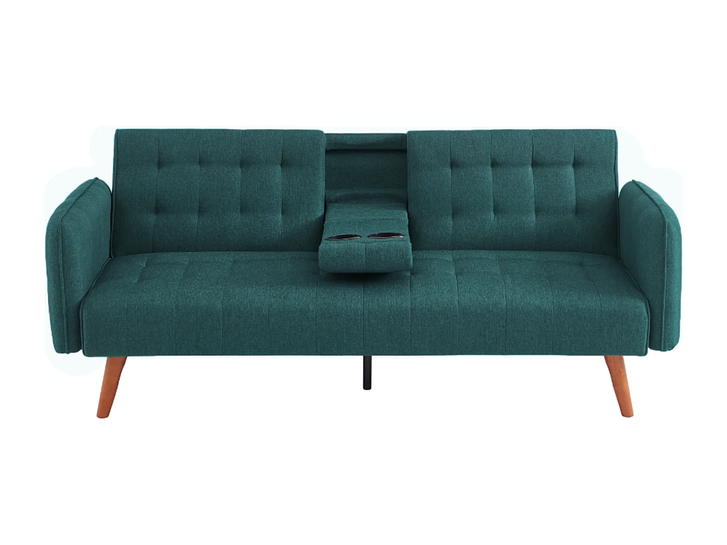 Canapé 3 places convertible avec tablette centrale rabattable vert INVERNESS