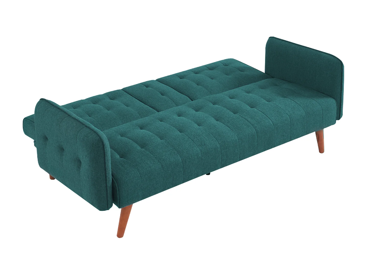 Canapé 3 places convertible avec tablette centrale rabattable vert INVERNESS