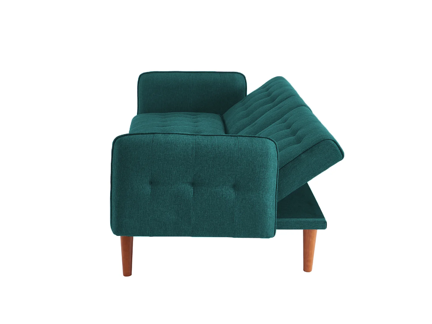 Sofá-cama de 3 lugares conversível verde com mesa central rebatível INVERNESS
