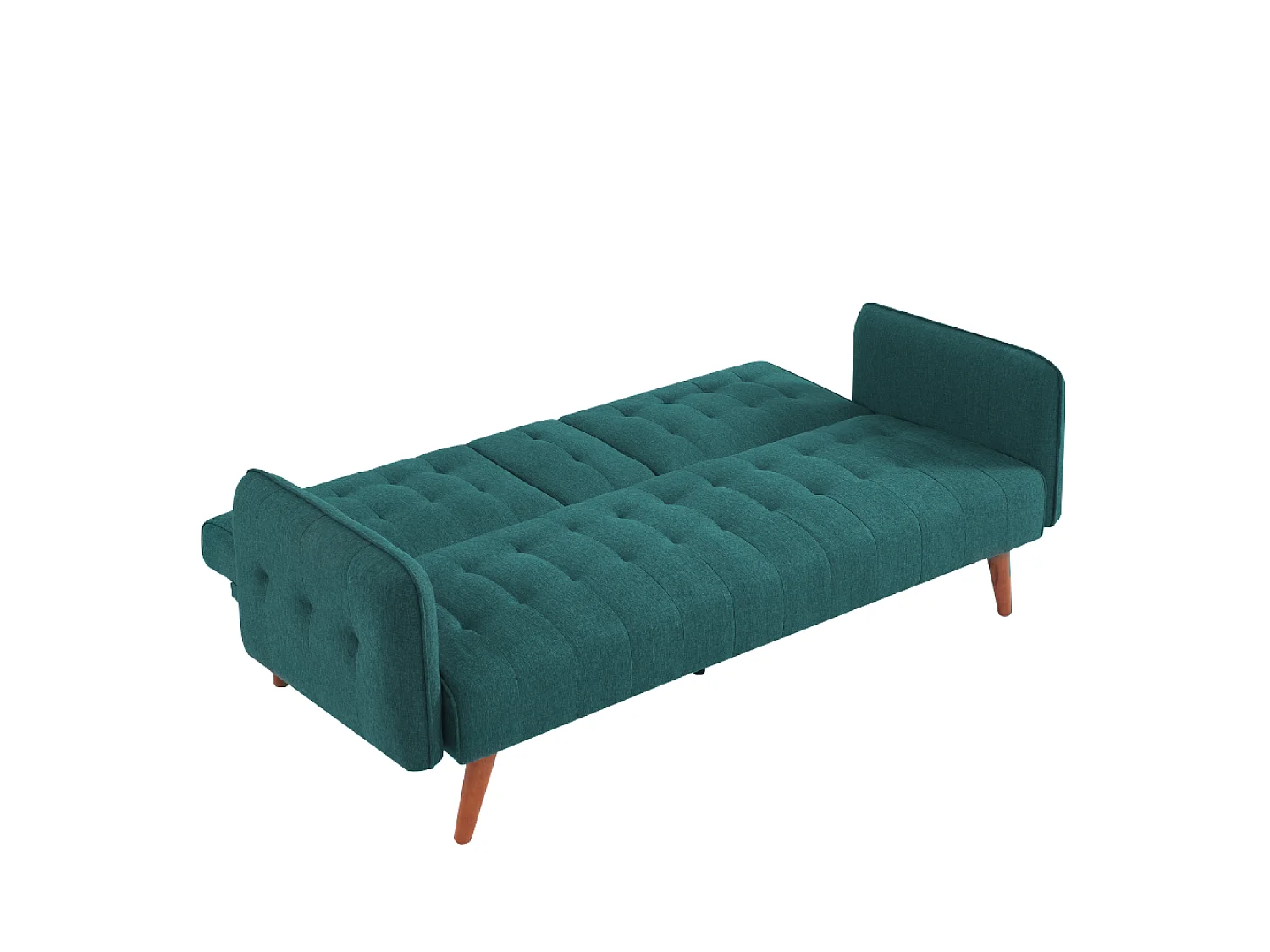 Sofá-cama de 3 lugares conversível verde com mesa central rebatível INVERNESS