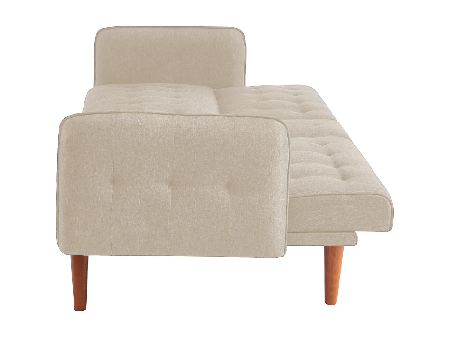 Canapé 3 places convertible avec tablette centrale rabattable beige INVERNESS