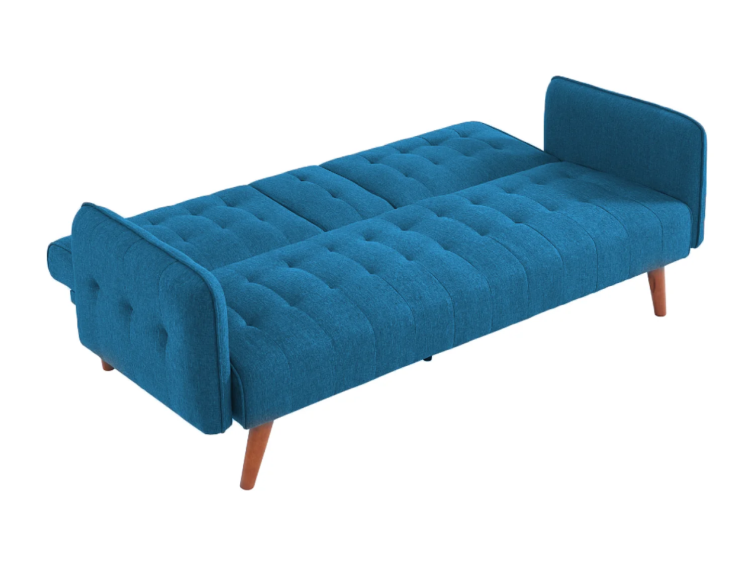 Canapé 3 places convertible avec tablette centrale rabattable turquoise INVERNESS