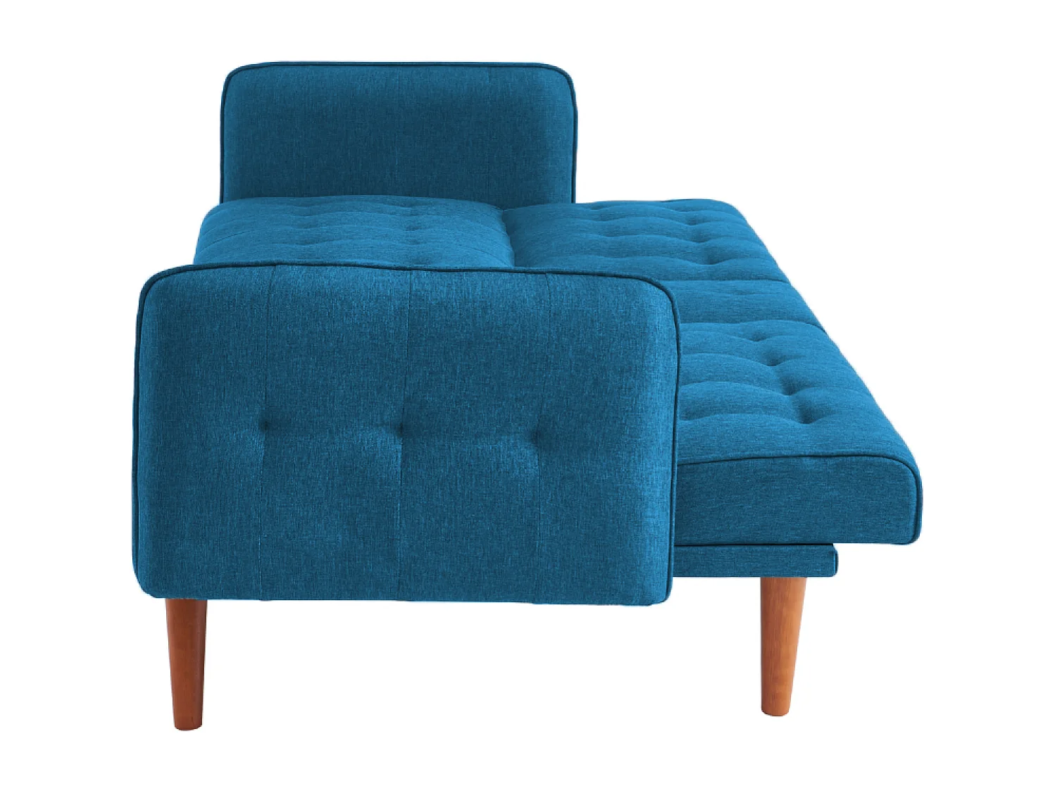 Canapé 3 places convertible avec tablette centrale rabattable turquoise INVERNESS