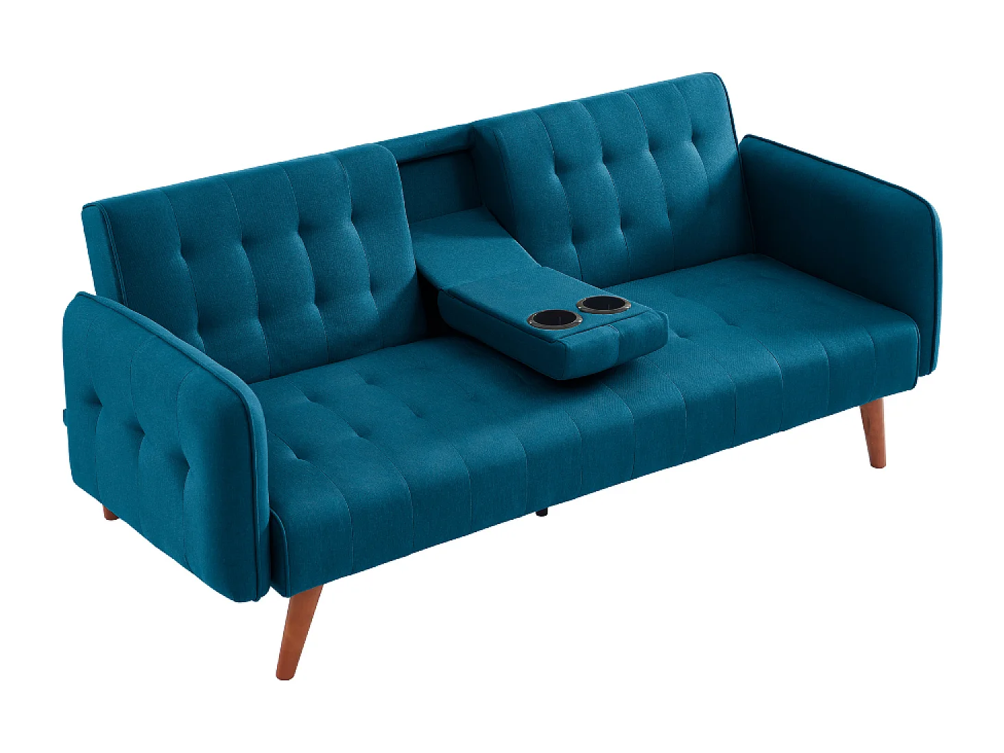 Omvormbare 3-zits Slaapbank in Turquoise met Opklapbaar Middentafel INVERNESS