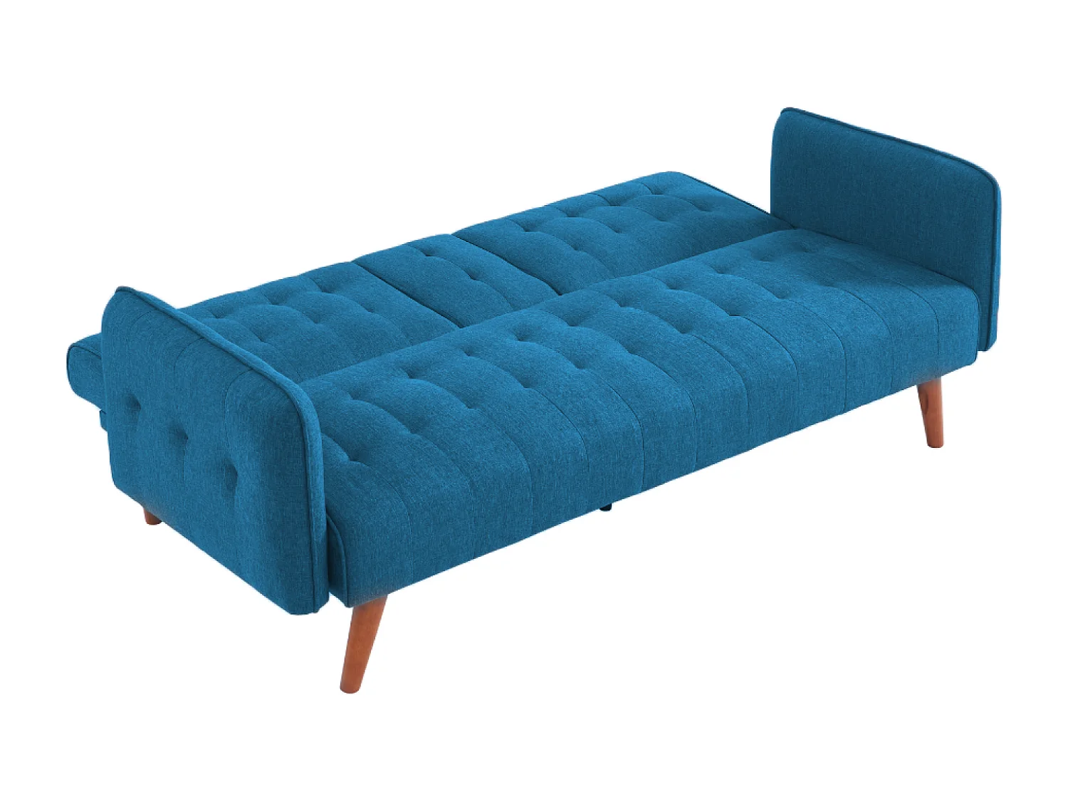 Canapé 3 places convertible avec tablette centrale rabattable turquoise INVERNESS