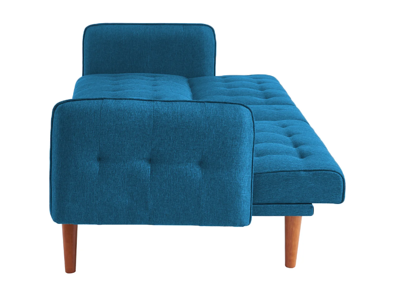 Canapé 3 places convertible avec tablette centrale rabattable turquoise INVERNESS