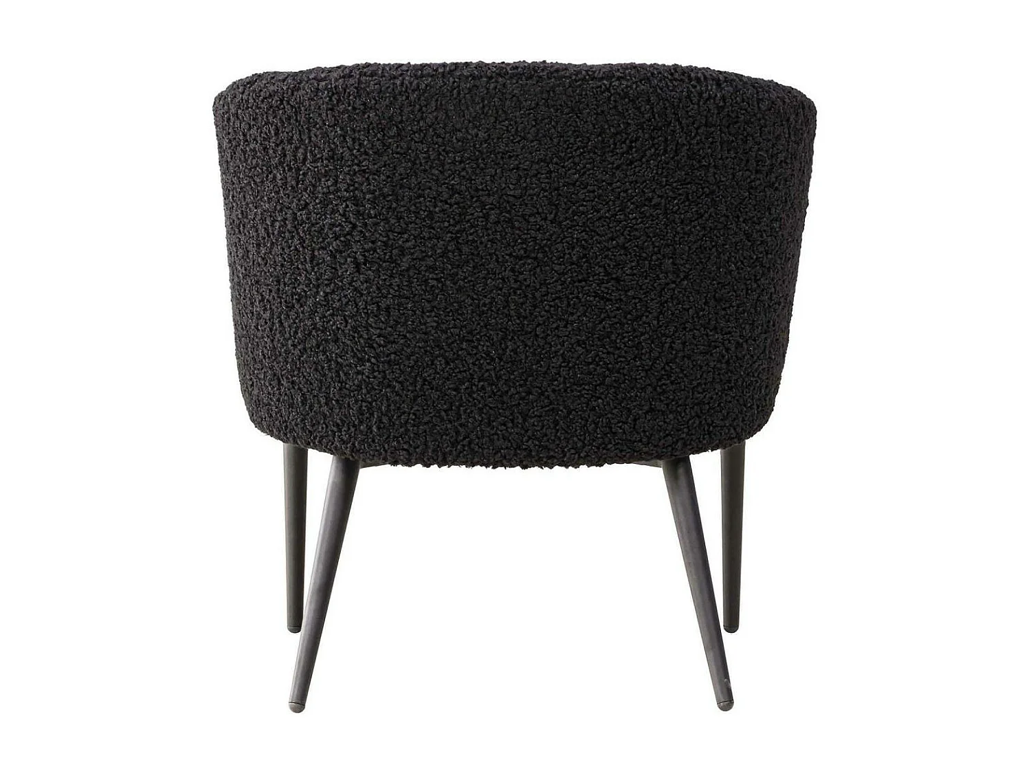 Fauteuil Design Tissu Bouclette "Fluffy" 70cm Noir