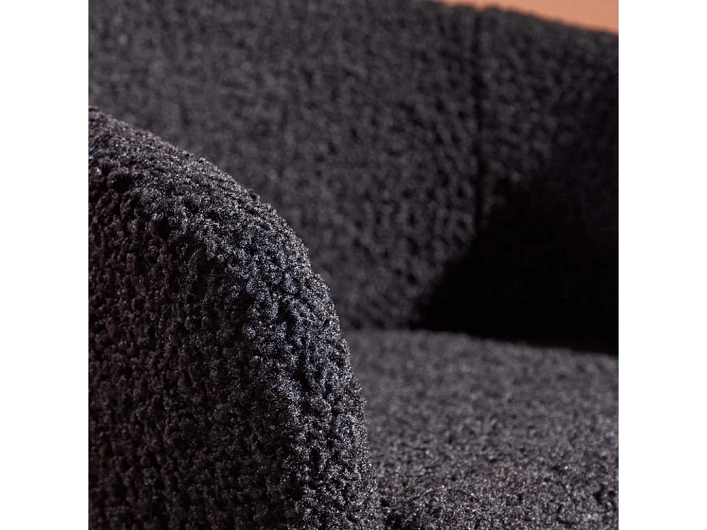 Fauteuil Design Tissu Bouclette "Fluffy" 70cm Noir