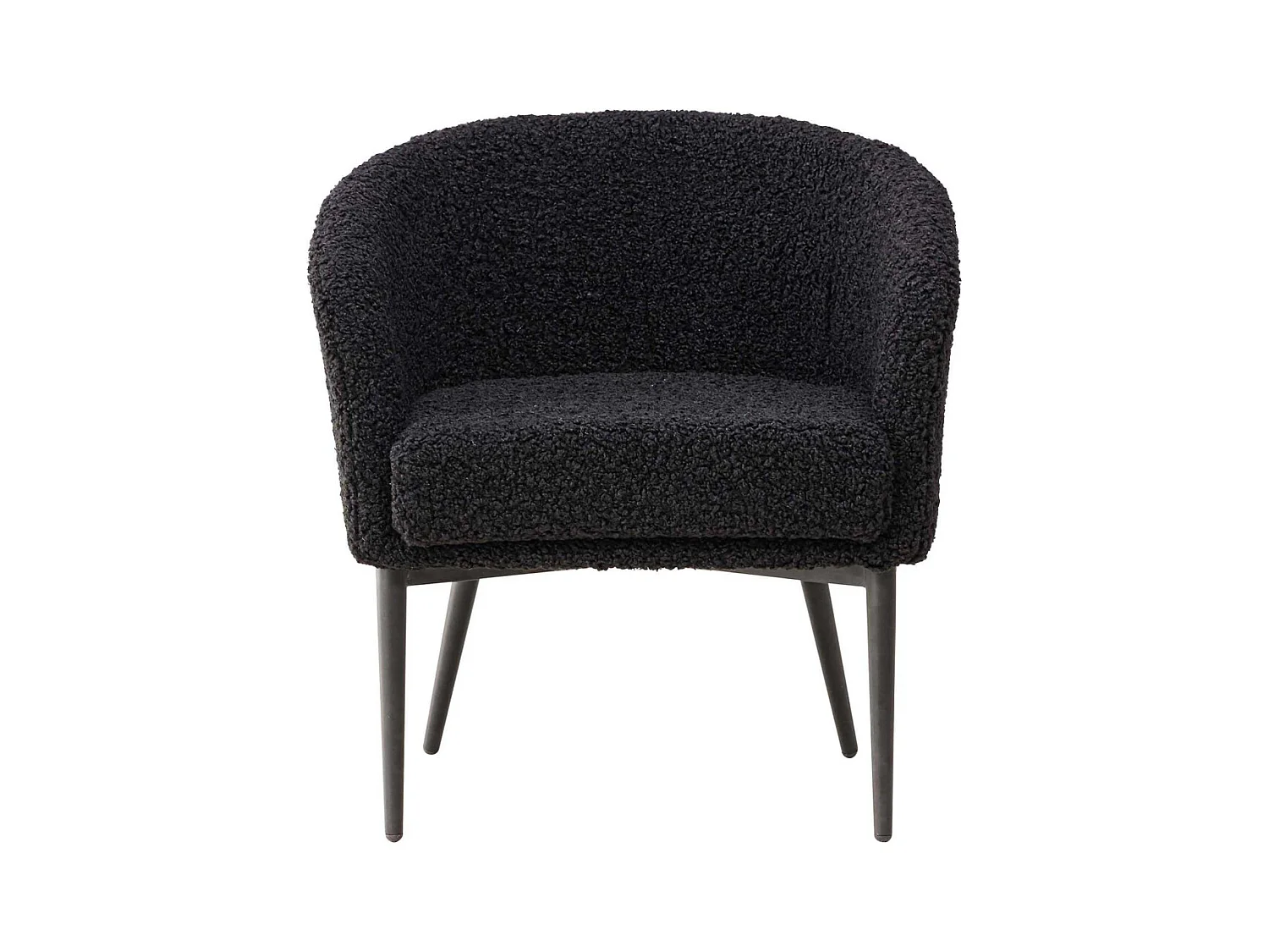 Fauteuil Design Tissu Bouclette "Fluffy" 70cm Noir