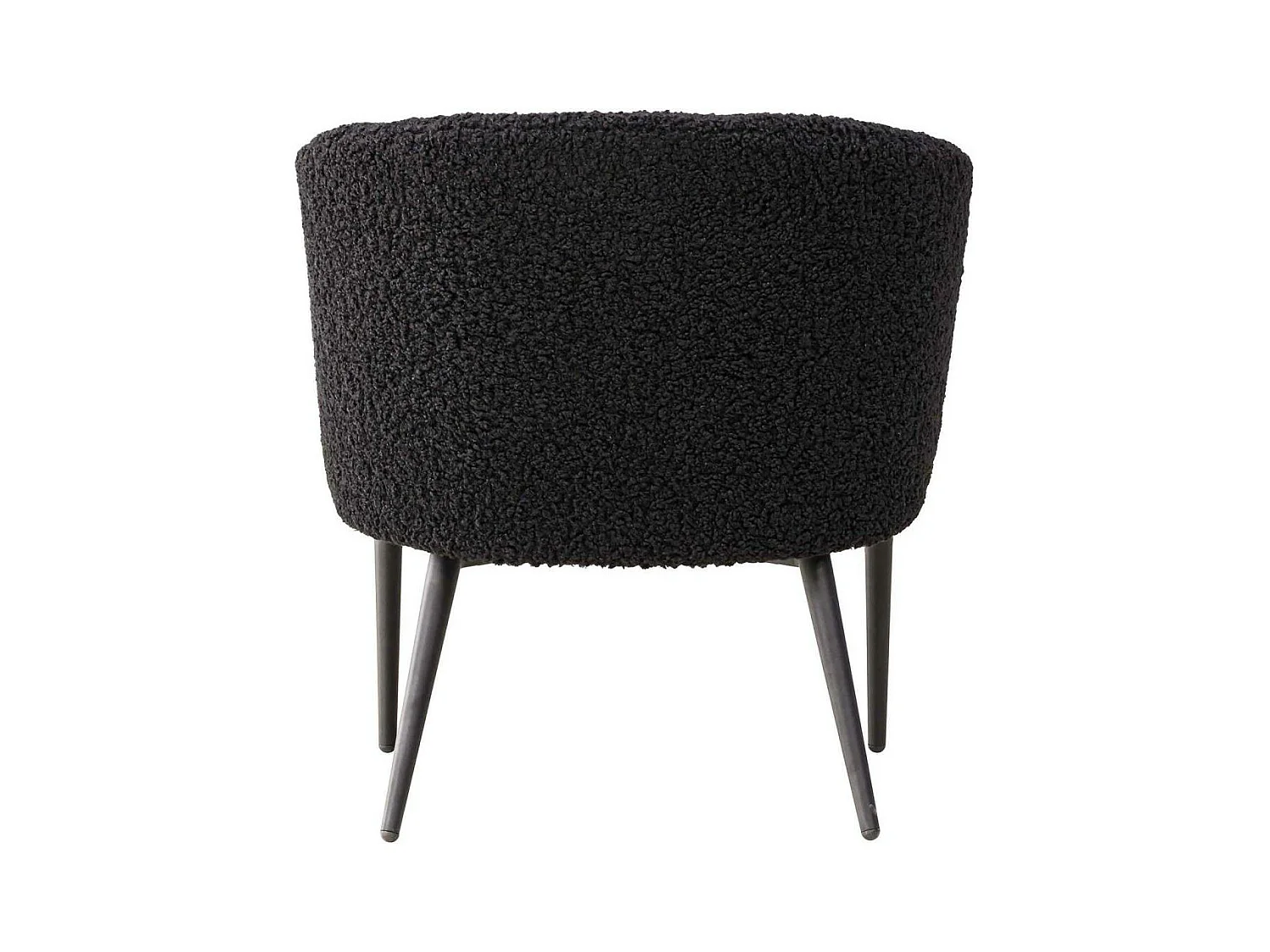Fauteuil Design Tissu Bouclette "Fluffy" 70cm Noir