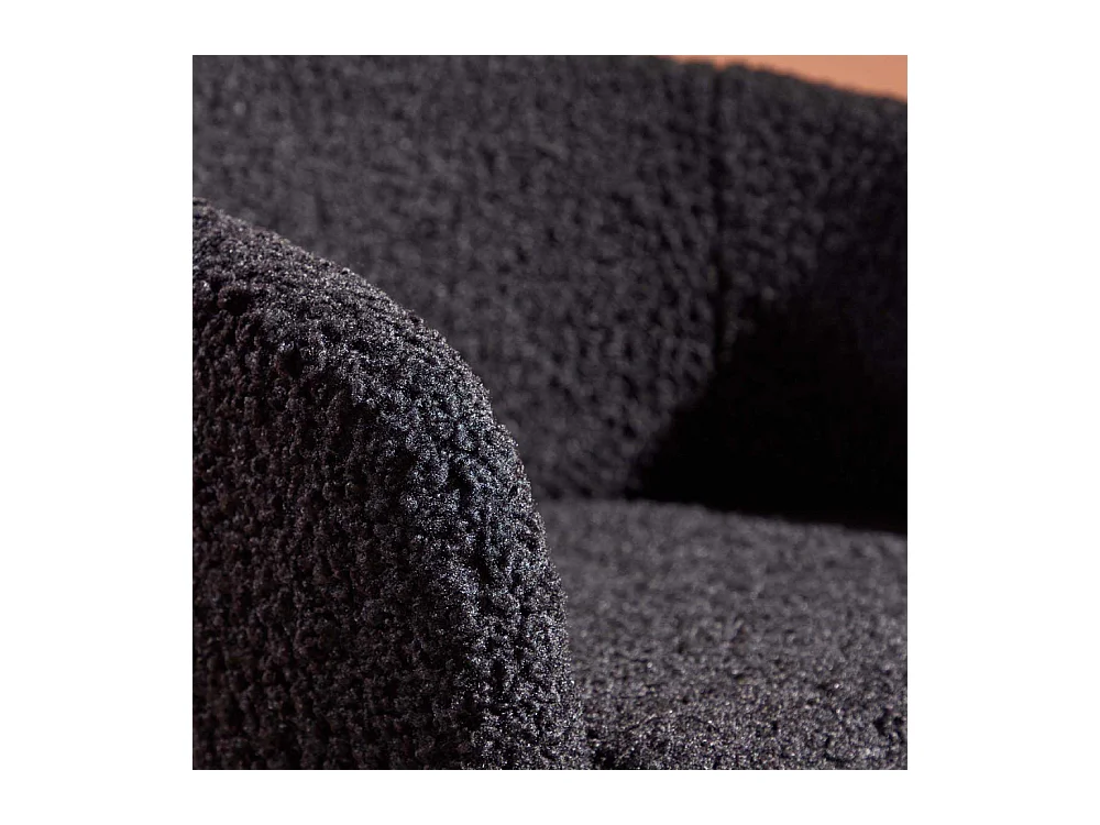 Fauteuil Design Tissu Bouclette "Fluffy" 70cm Noir